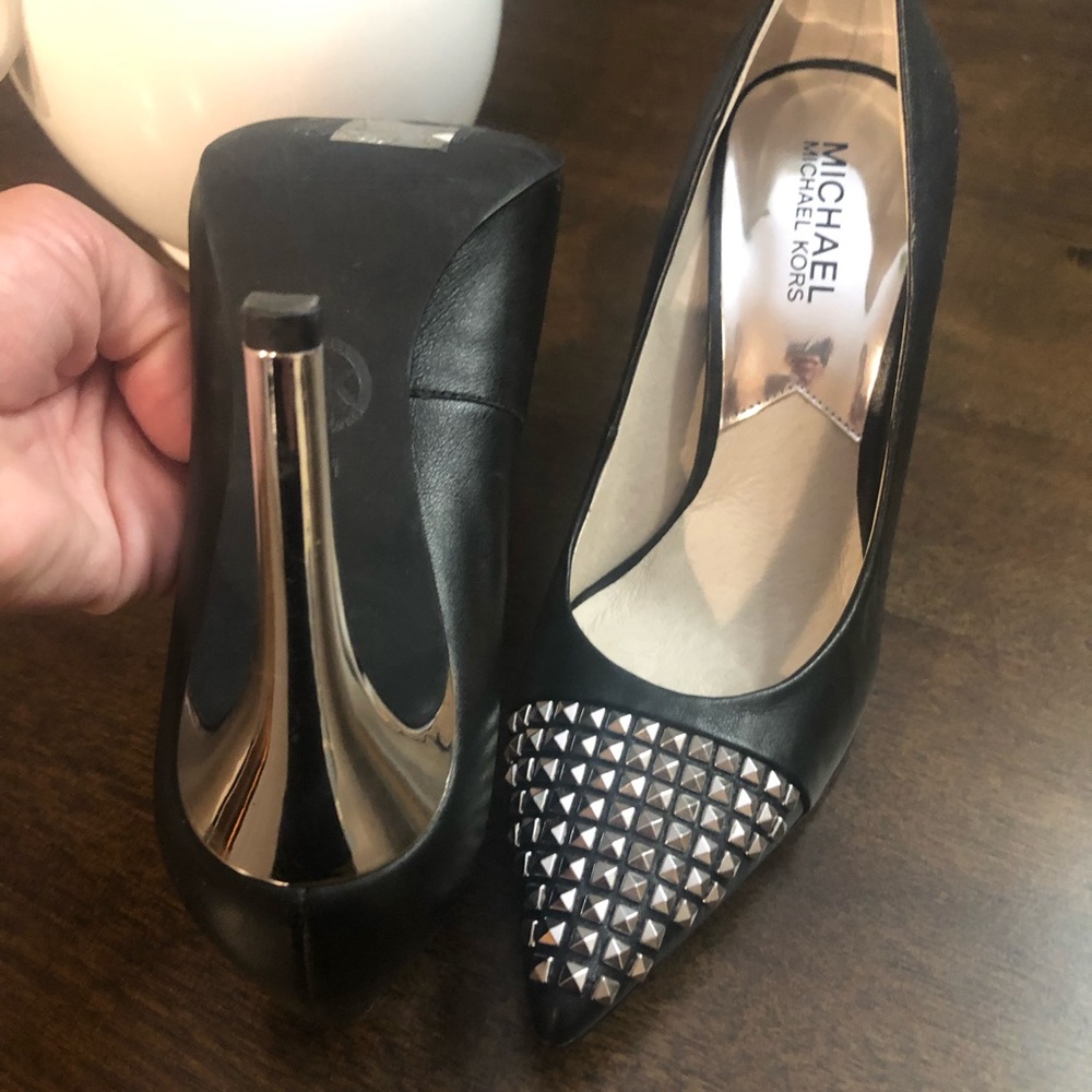 Michael Kors Studded Leather Heels - Size 7